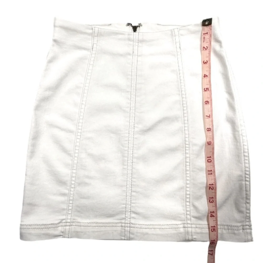 FREE PEOPLE | Modern Femme White Denim Mini Skirt Summer Beach Vacation Resort